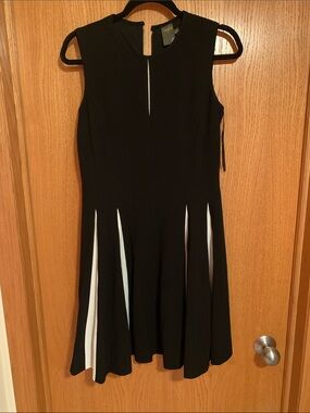 Taylor Black Midi Dress with White Insets